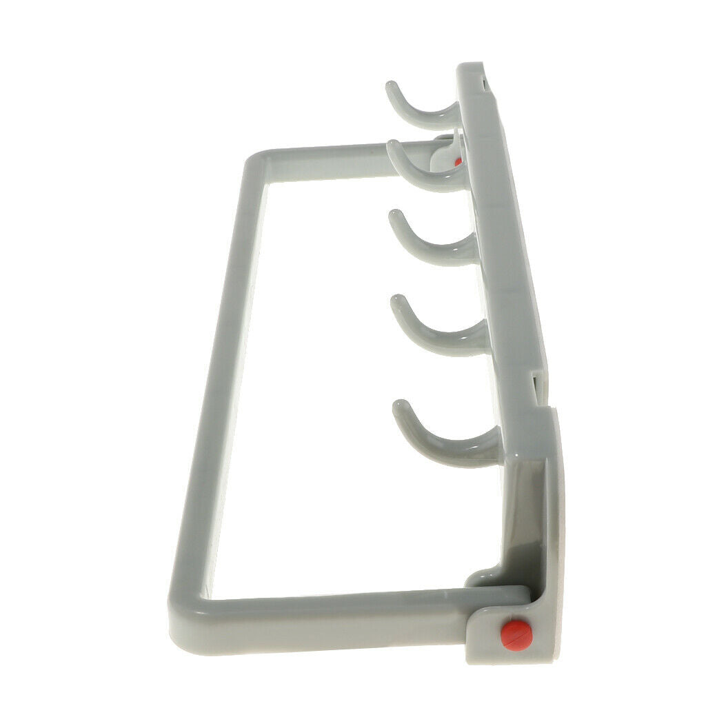 5 Hook Holder Organizer Foldable Kitchen Home Towel Hangers - blue, 24.7X7.5X2cm