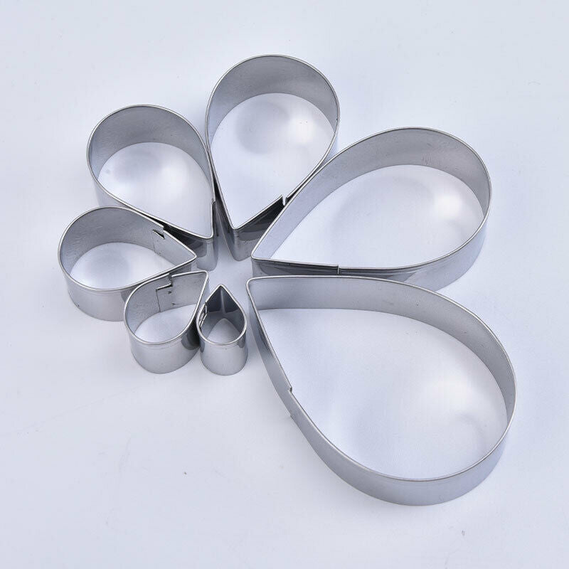 7PCS Flower Heart Shape Mold Mousse Ring Mold Stainless Steel Cake Cutter.l8