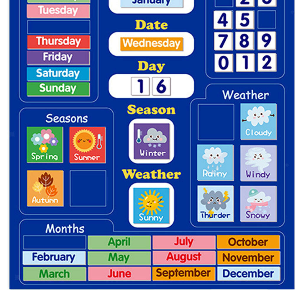 Circle Time Center Classroom Pocket Chart School Calendar and Weather Pocket