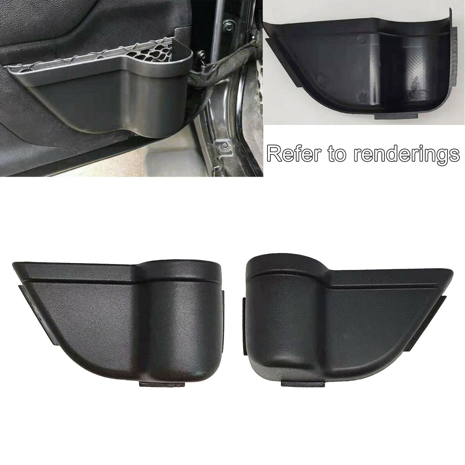 Front Door Pockets Organizer Replacement for Jeep Wrangler 2011-2018 JK JKU