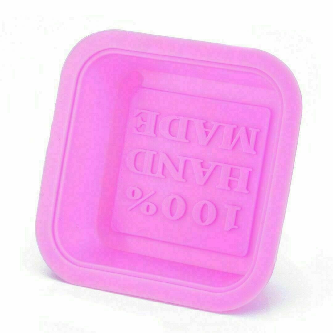 Pink Silicone Rectangle Soap Mould Homemade DIY Cake Making Mold Craft