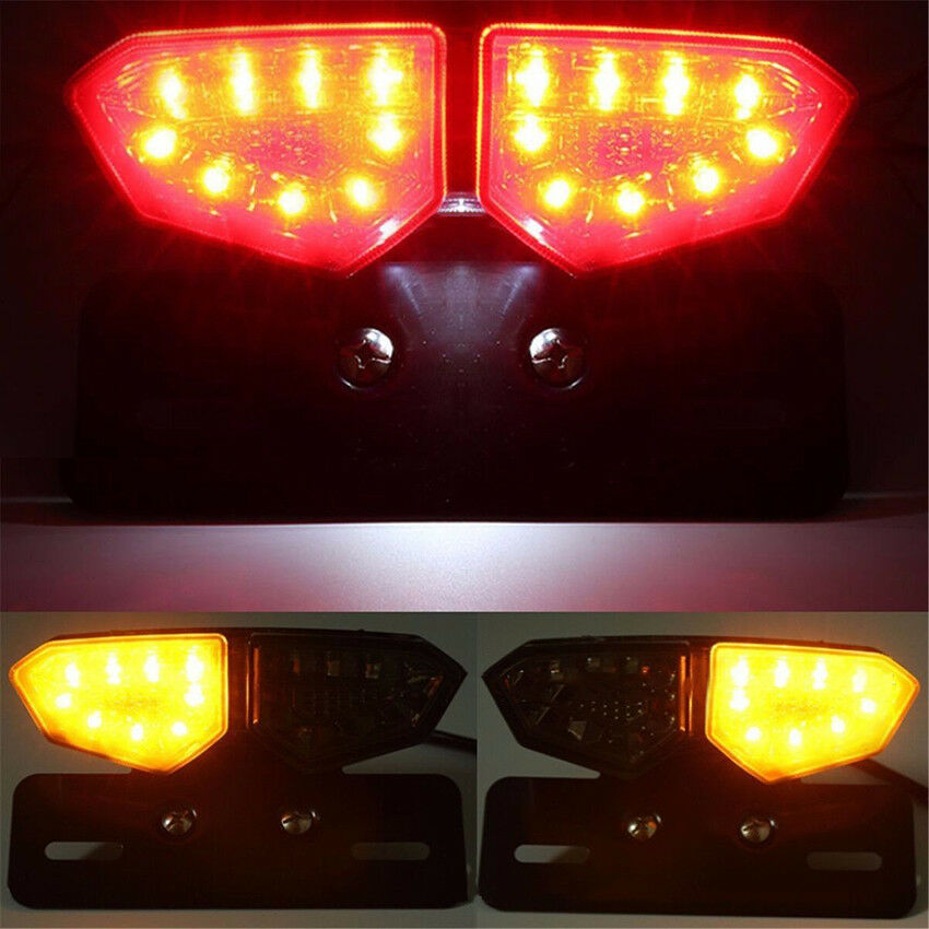 Universal White Motorcycle Bike ATV Led Tail Brake Stop License Plate Light