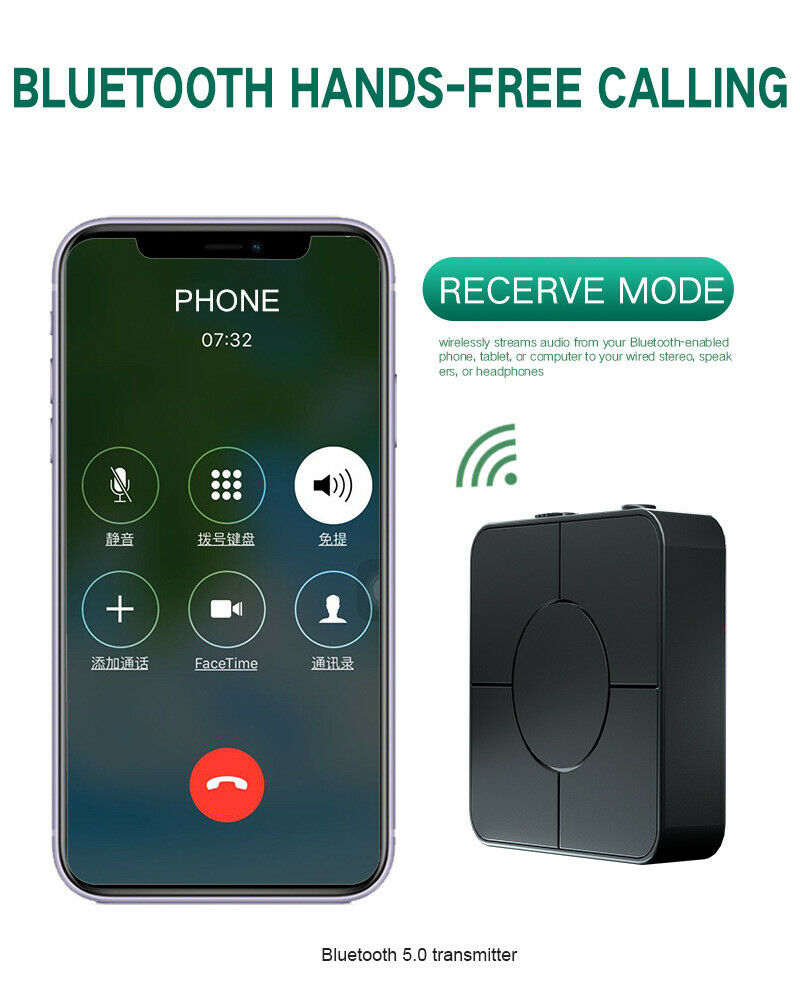 Bluetooth 5.0 audio transmitter receiver, wireless car hands-free call KN326