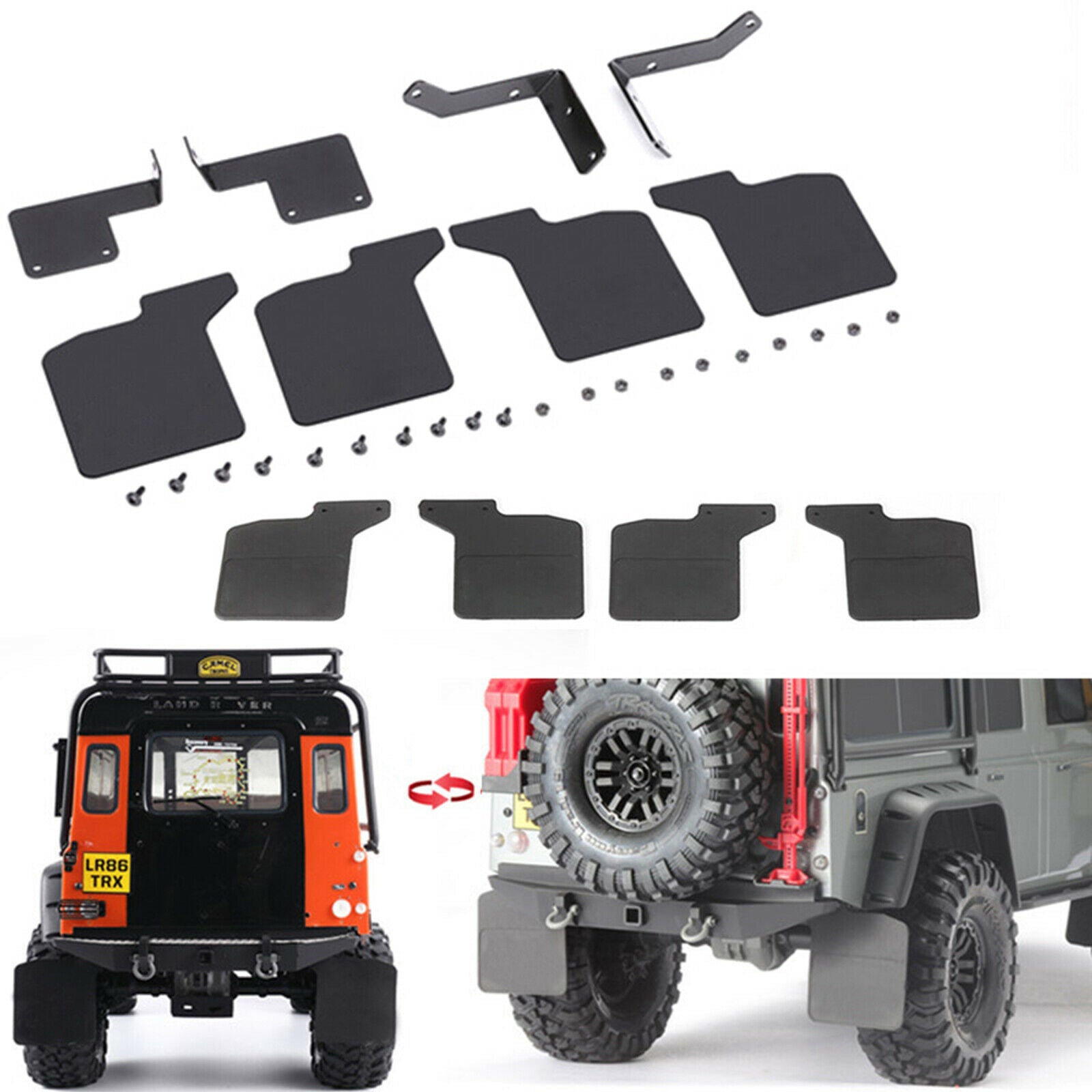 Front Rear Mud Rubber Mud Fender Guard Sets For TRAXXAS TRX-4 D110 Defender 1/10