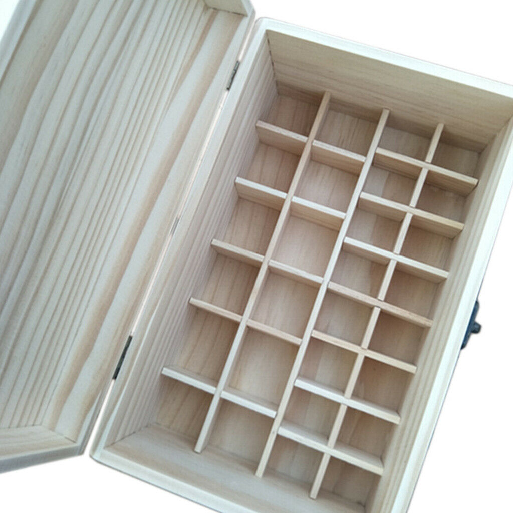 Wooden Box for Essential Oil Storage Organizer Holds 28 Bottles for
