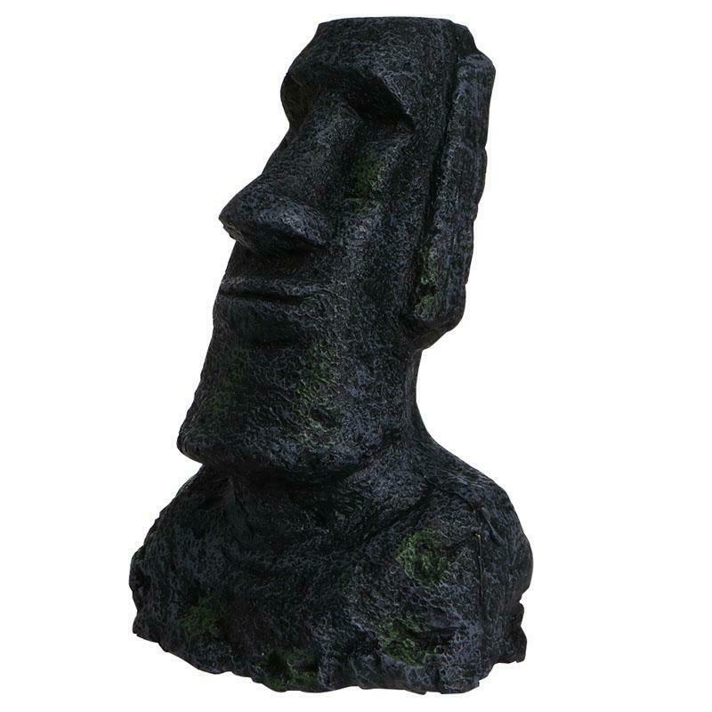 Easter Island Statue Aquarium Ornament Fish Tank Rock With Face Heads Decor 2017