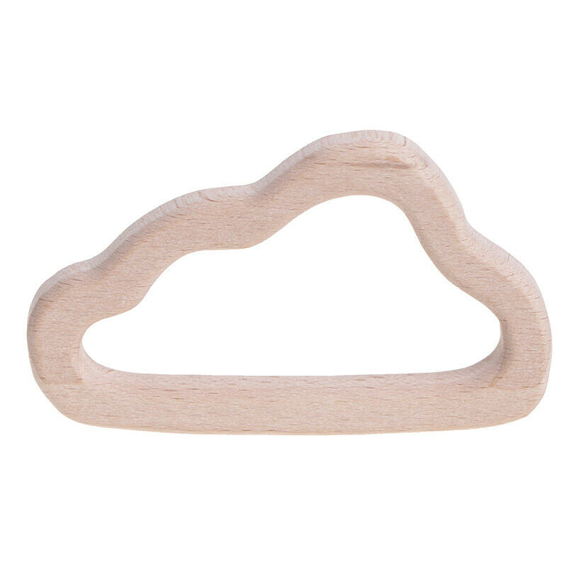 Organic Teether Wooden Oblique Cloud Teether Natural Teething Grasping T.l8