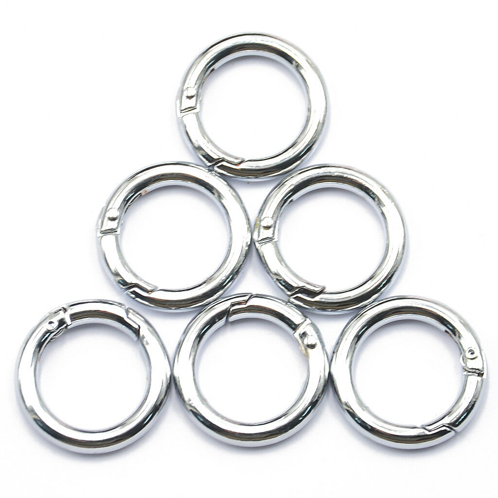 26pcs Aluminum Carabiner D-Ring Keychain Clip Round Snap Buckle Hook Keyring