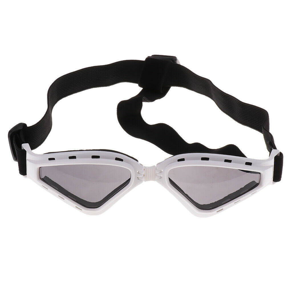 Plastic Pet Dog Puppy UV Goggles Sunglasses Eye Wear Protection White