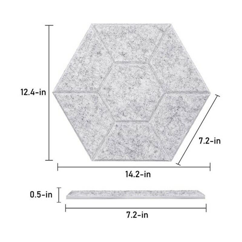 6 Pcs Acoustic Foam Panel Hexagon Acoustic Panels for Acoustic Treatment,BevC8B4