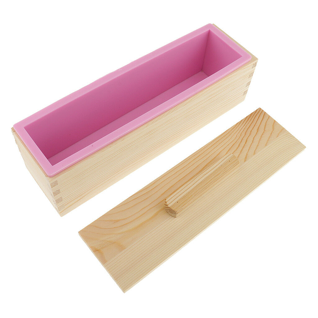 Rectangle Silicone Soap Mold Wooden Box DIY Toast Loaf Baking Cake Mould