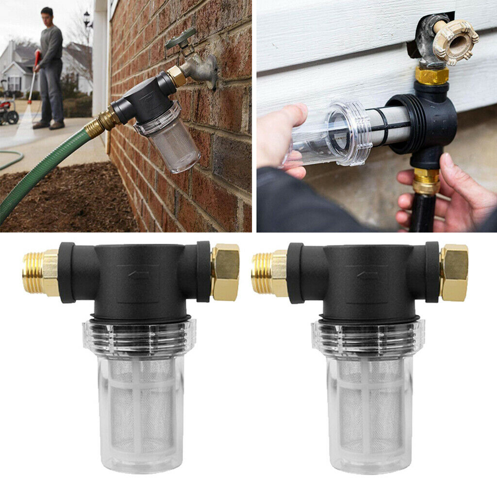 2 Piece Garden Hose Filter Attachment Strainer High Flow Pipeline Connectors