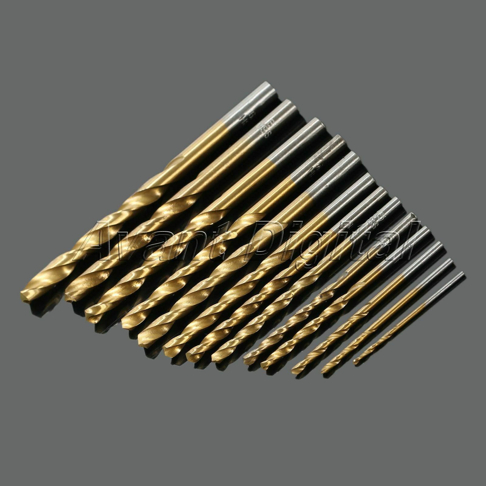 13pcs/Set Metric Titanium Coated 1.5mm-6.5mm HSS Twist Drill Bits Straight Shank