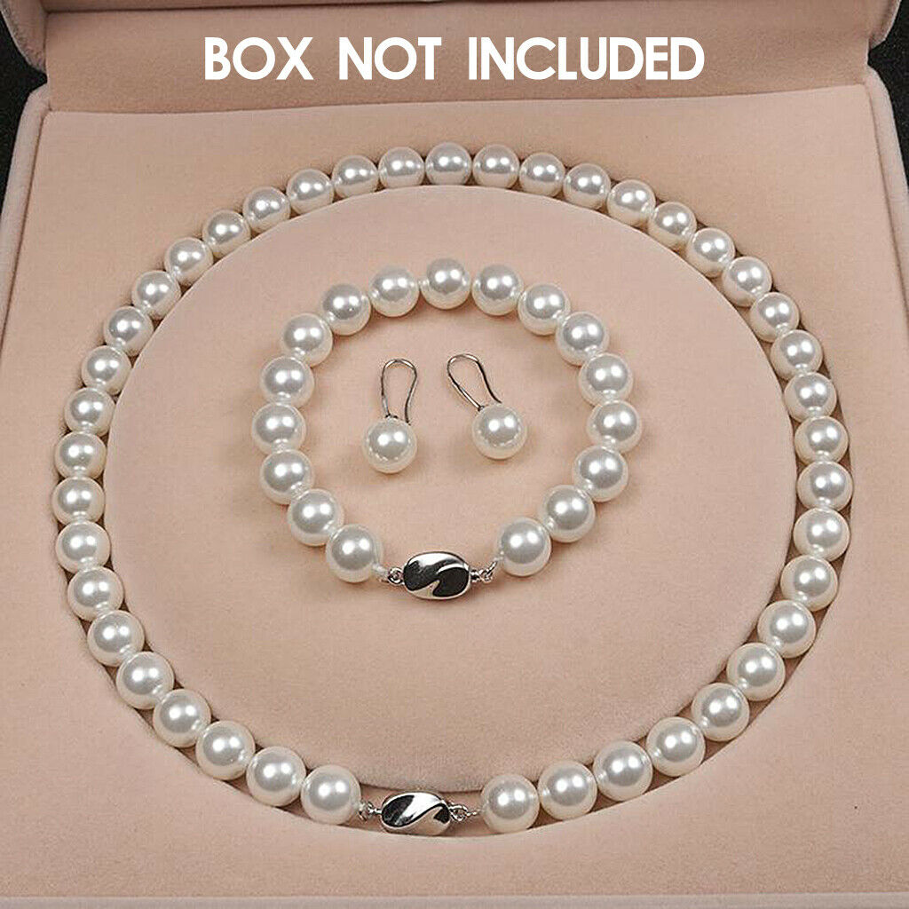 Natural Jewelry set Exquisite Shell Pearls Necklace 1 Pair Earrings for Lady