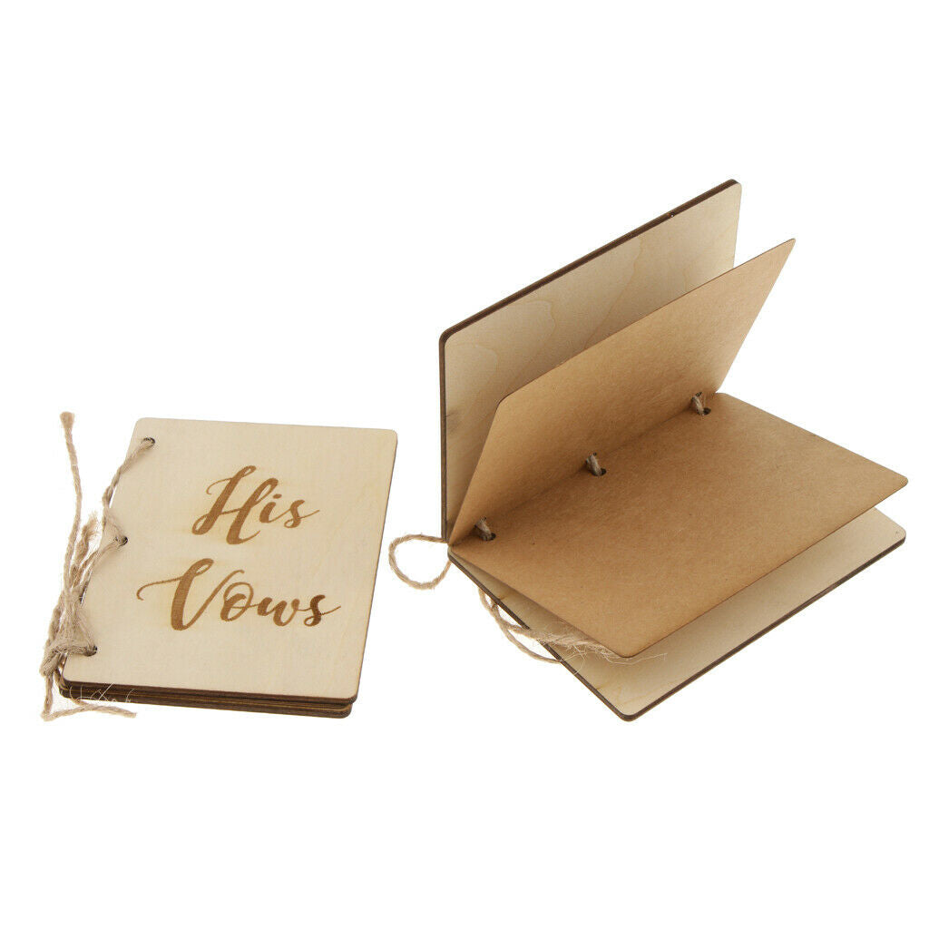 Pack of 2 Retro Vow Booklets Hardcover His Hers Wedding Vow Book Keepsakes