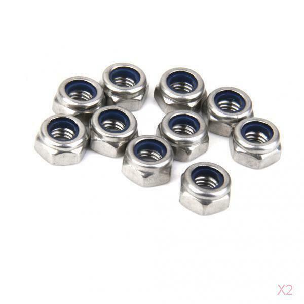 10pcs M6 Insert Nylon Collar A2 Stainless Steel Screws Bolts Nuts