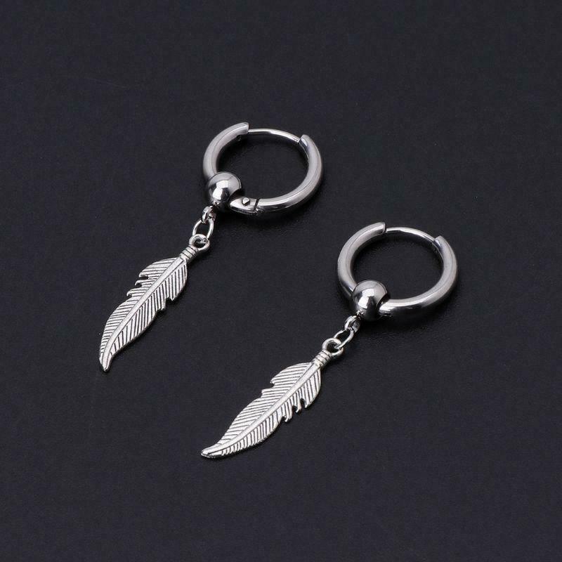 Korean Jewelry Hip Hop kpop Drop Earrings Leaf Pendant Dangle Chain Earrings