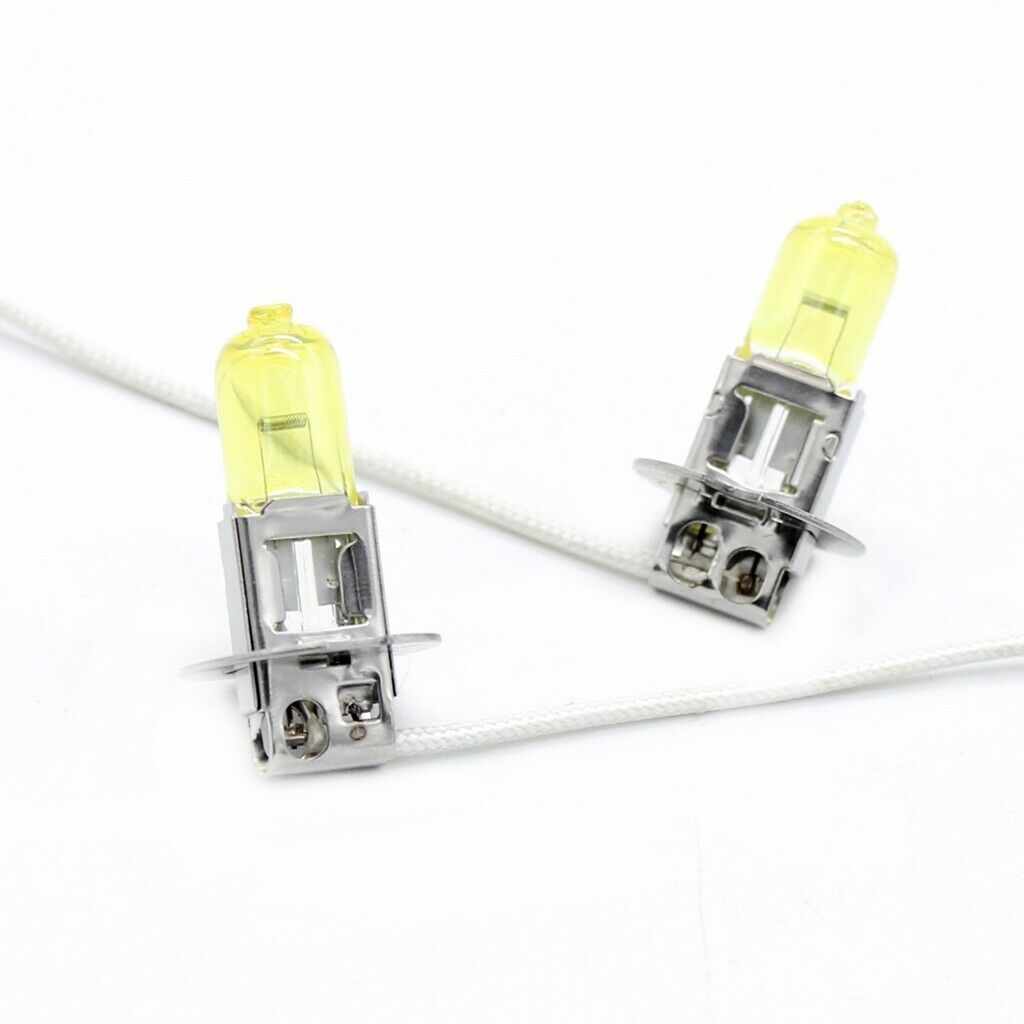 H3 Super Bright Yellow 2600K Halogen Bulbs for Xenon Headlights