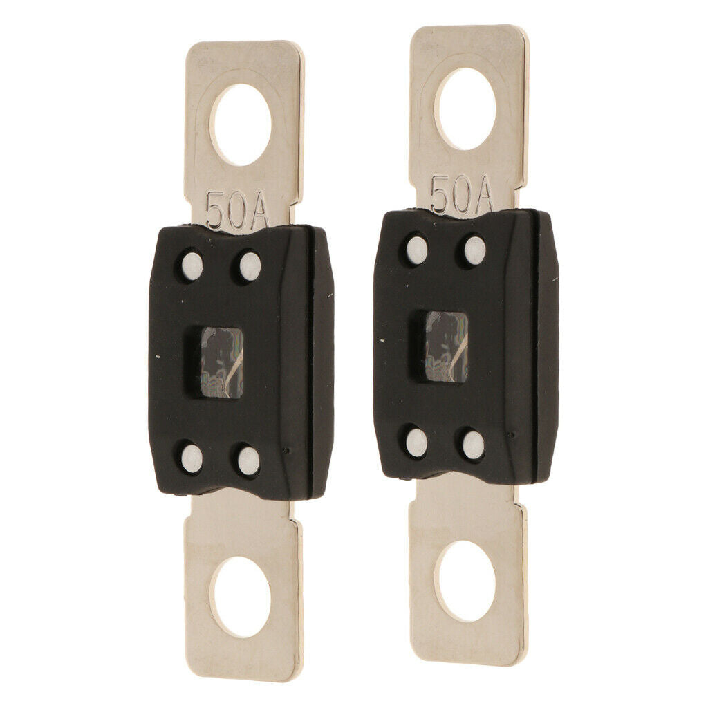 2 Pieces MEGA Bolt-on Fuse 32V/ Flat Type Fuse/Blade Fuse for RV/Yacht 50A