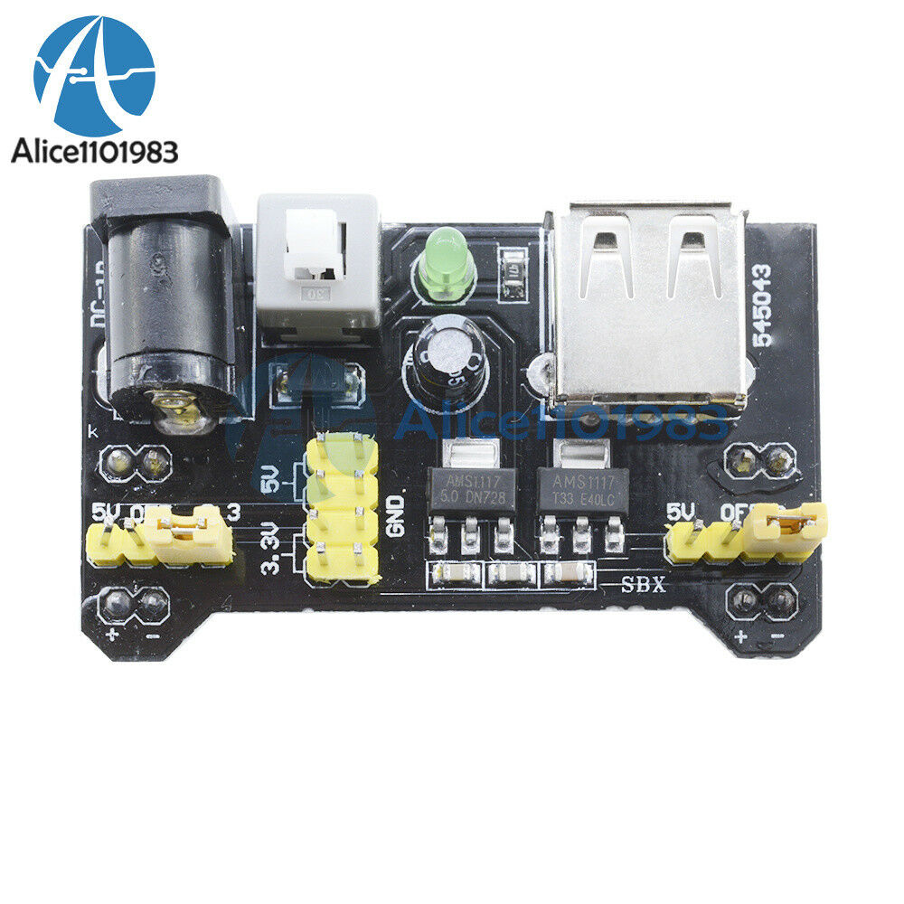 MB102 Breadboard Power Supply Module 3.3V 5V For Arduino  Solderless Breadboard