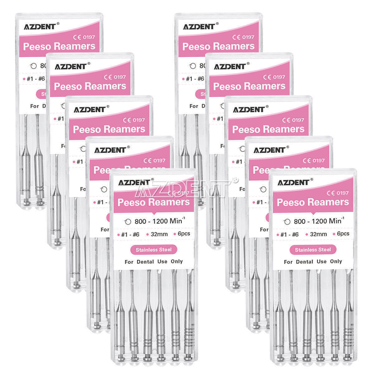 10 XDental Endo Engine Use Stainless Steel Peeso Reamers /Gates Drill 32mm 1#-6#