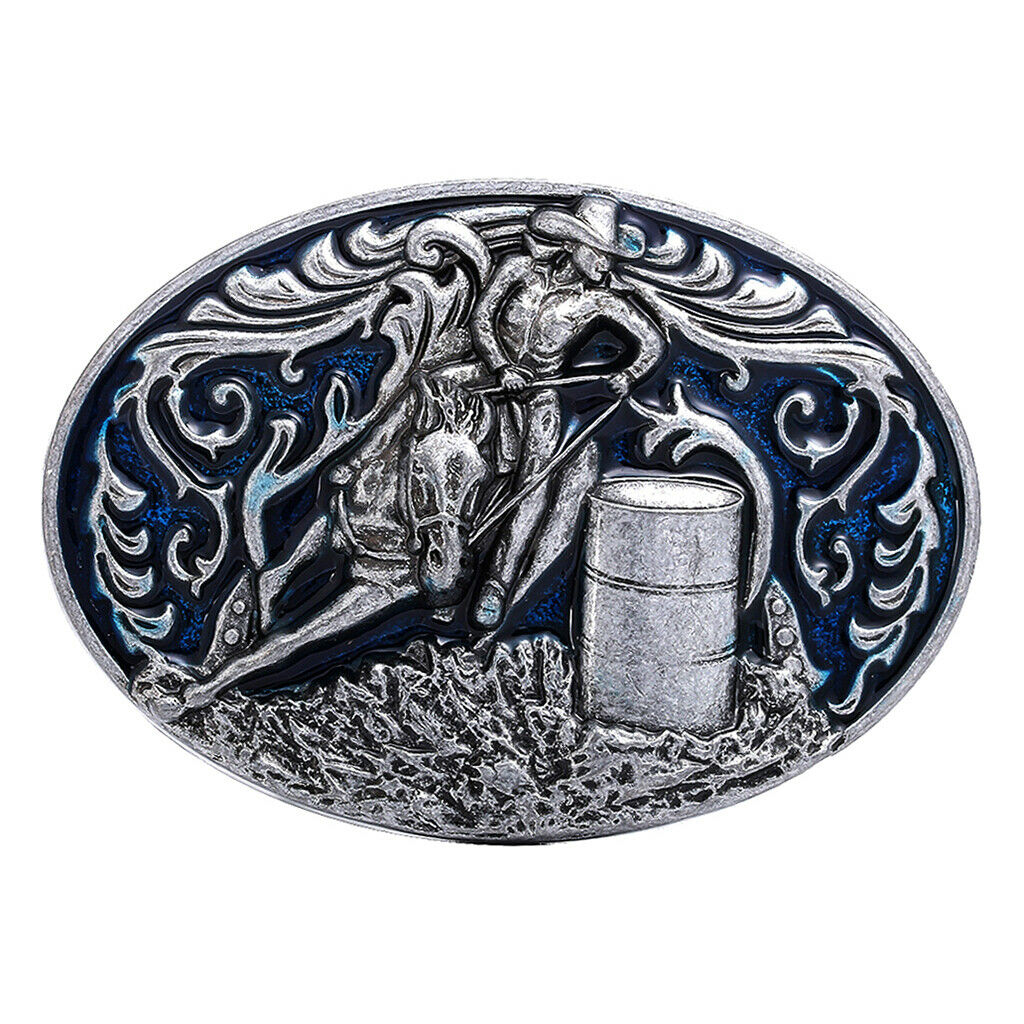 Men's Classic Retro Style Barrel Racing Cowboy Western Belt Buckle Accessory