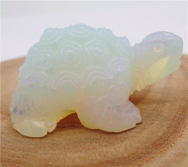 50x33x23mm White Opal Carved Sea Turtle Decoration Statue Stone Decor HH7944