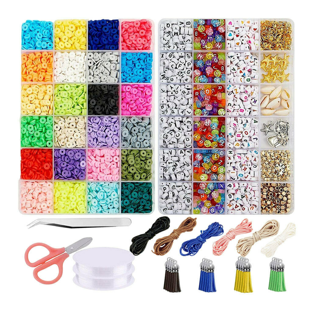 6000Pcs DIY Jewelry Accessories Shell Handmade Letter Beads Retro for Women