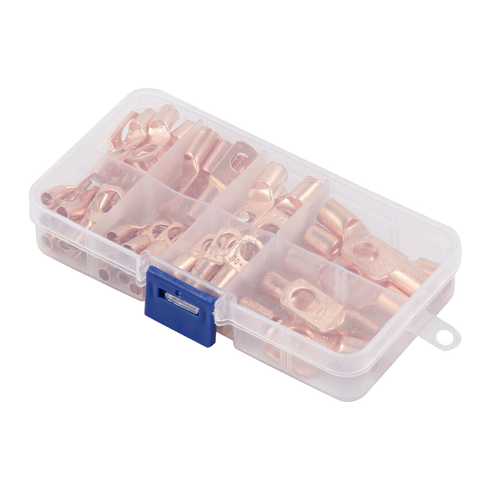 Lot 60 Copper Bare Cable Crimped/Soldered SC Terminals Ring Kit with Storage Box