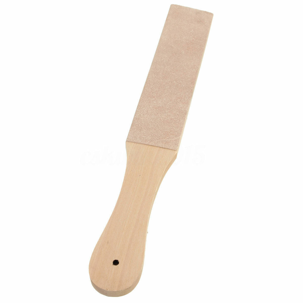 Wood Handle Leather Sharpening Strop For Razors 2 Sided Knives Polish Compound