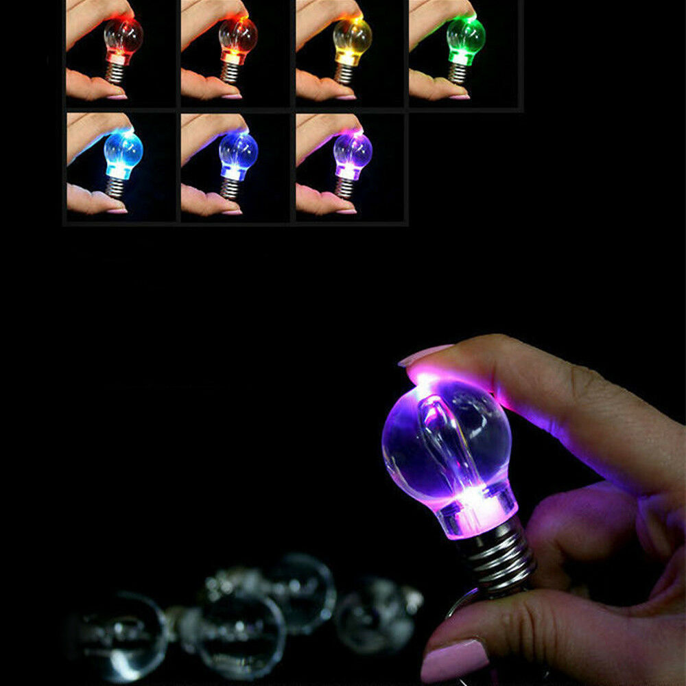 Cute Mini Colorful LED Flashlight Light Bulb Lamp Keychain Key Ring Lamp Torch