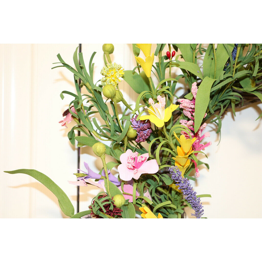 19.7" Artificial Flower Wreath Front Door Garland Indoor Wedding Home Decor