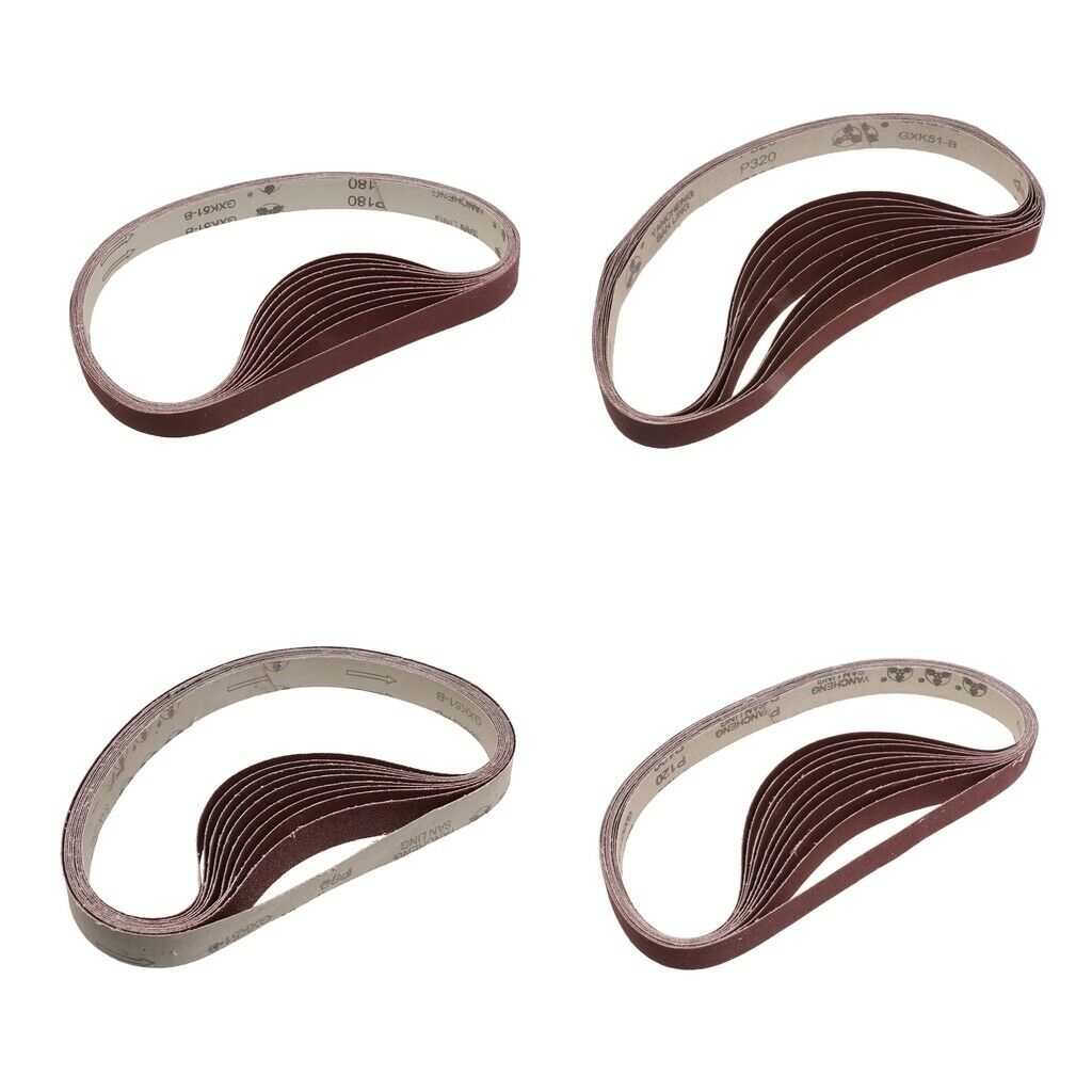 40pcs Sanding Belts 80/120/180/320 for Metal Sanding 25x762mm Abrasive Belts
