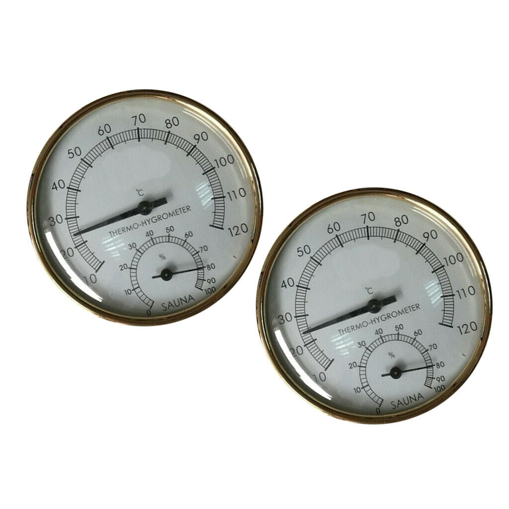 Accurate 4inch Sauna Thermometer Hygrometer for Saunas and Steam Rooms 2pcs/Set