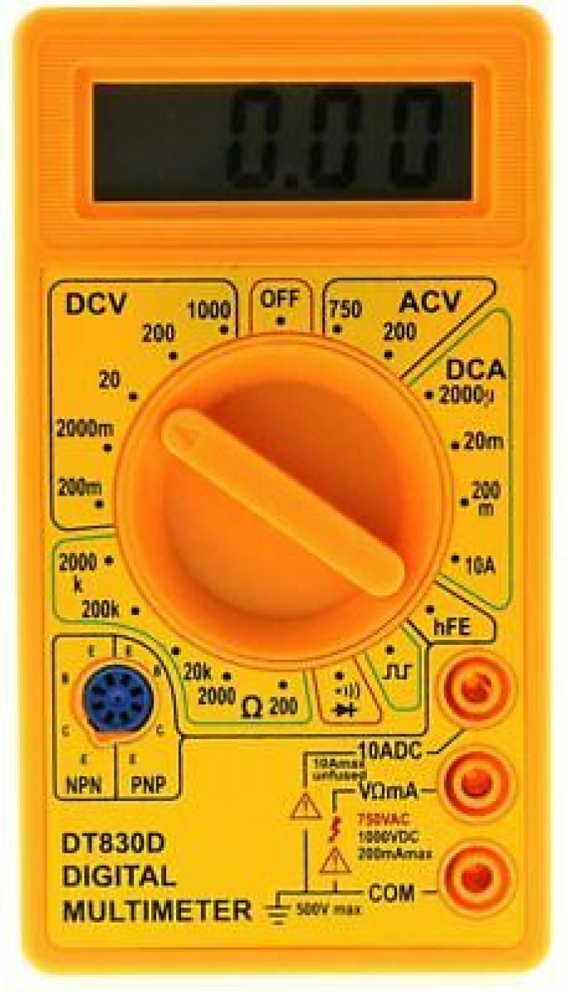 Dt 830D Lcd Digital Multimeter Voltmeter Ammeter Lead Electric Ohm Battery