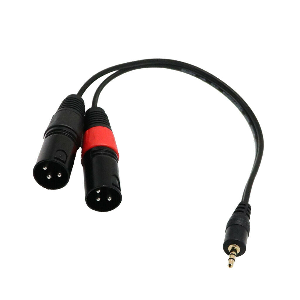 3.5mm 1/8" Stereo Male Plug TRS Audio Ja to Dual XLR 3 Pin Male Y Cable