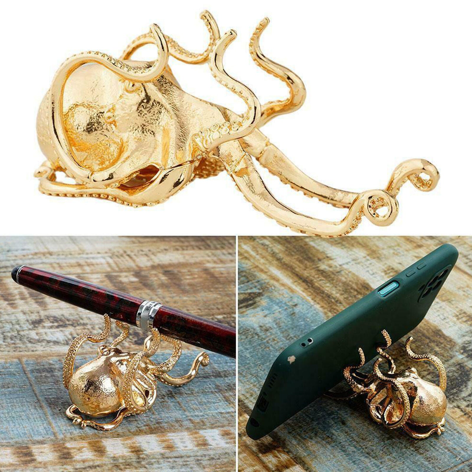 1PC Octopus Holder Cell Phone Holder Desk Phone Stand Alloy + Copper Plating