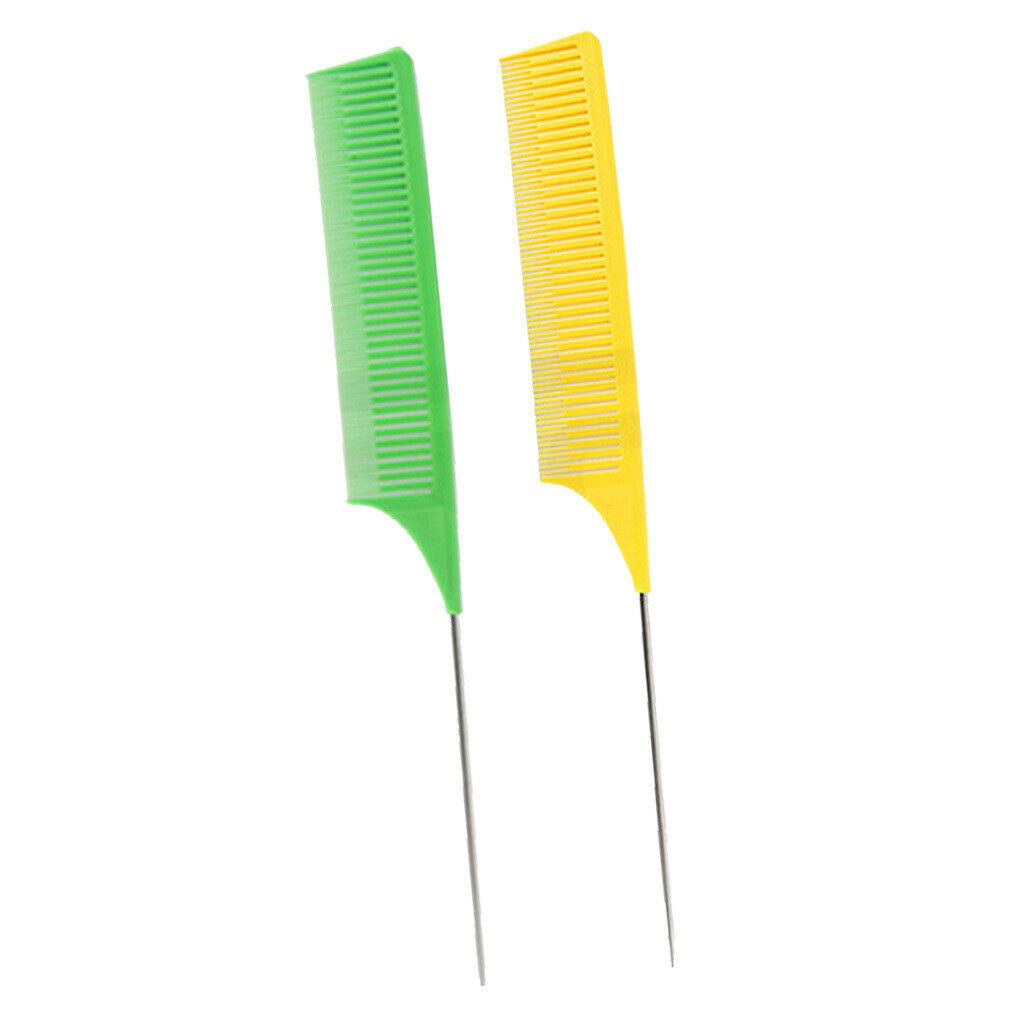 2x ABS Weaving Highlighting Foiling Hair Comb for Salon Styling Dyeing Combs