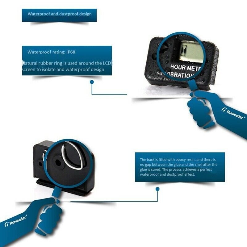 New Vibration Hour Meter with Battery Timer with Induction Portable MotorcycleM8
