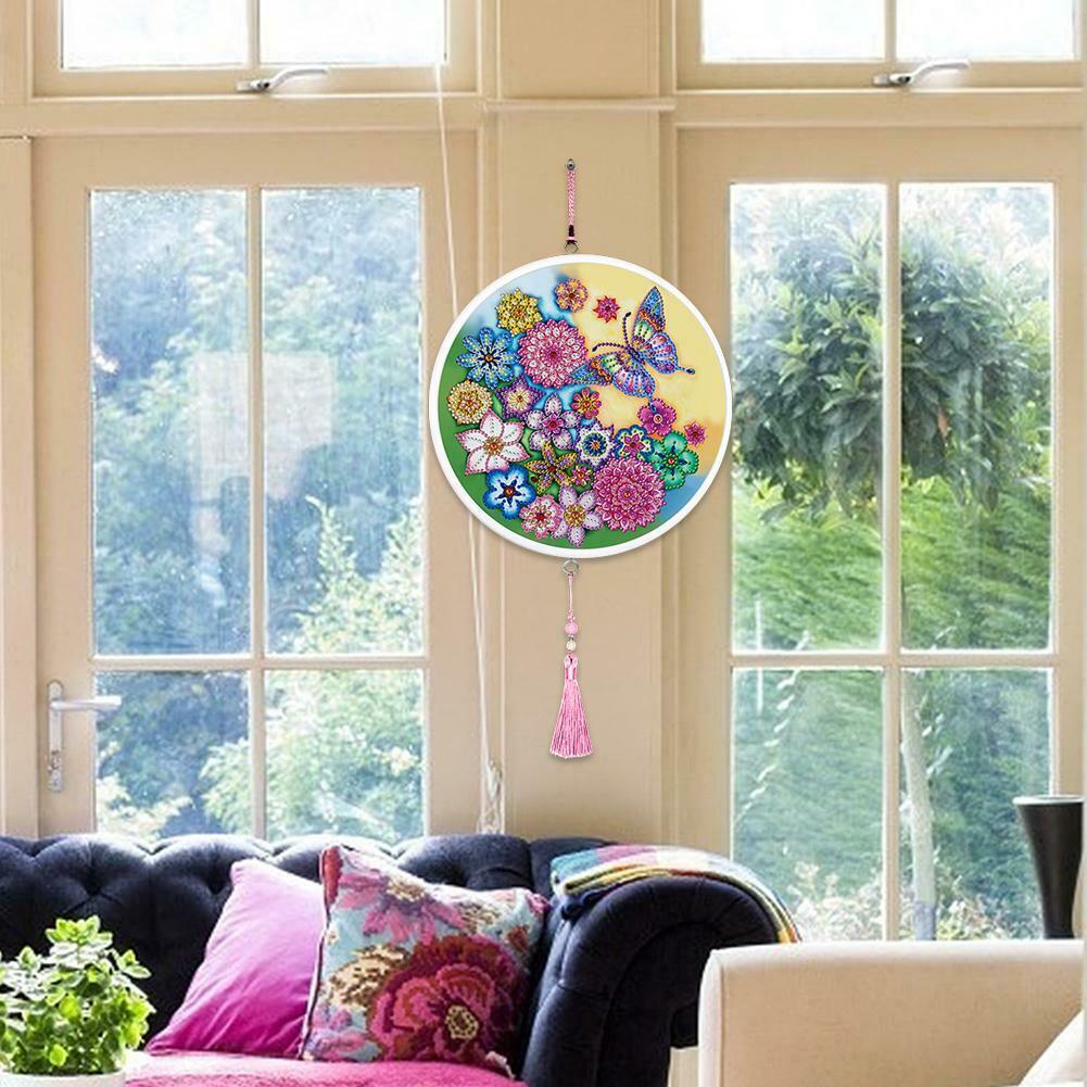Butterfly Diamond Painting Tassel Partial Drill Special Shape Home Pendants @