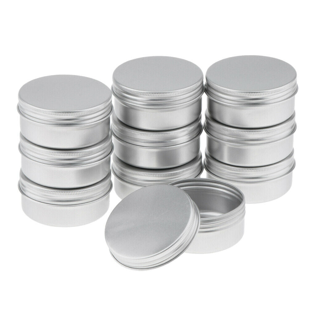 15 Pack Aluminum Empty Cosmetic Boxes Vial Bottles Round Pot Jars with Lid 100ml