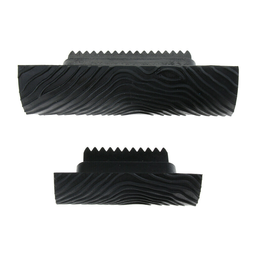 2x S-shape Big Tooth Rubber Wood Grain Pattern Wall Painting Tool Decor DIY