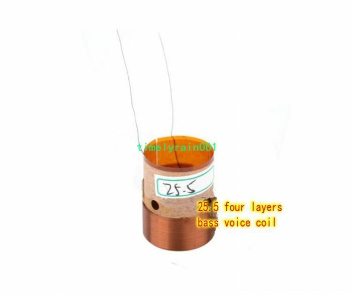 2pcs 25.5mm 8Ω Round wire Woofer coil bass speaker Voice Coils 8ohm Audio Parts