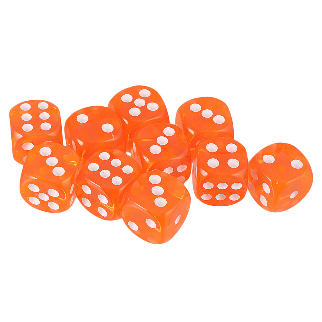 Six Side Dice D6 for Roleplaying Game Tabletop RPG Math Teaching Orange
