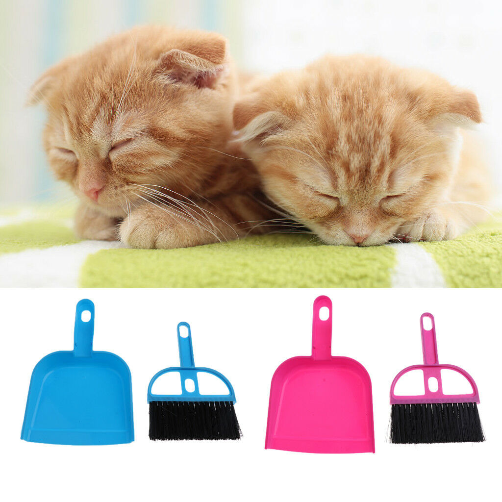Pet Dog Cat Shovel And Broom Set of Mini Dustpan Broom Sweeping Tools Red