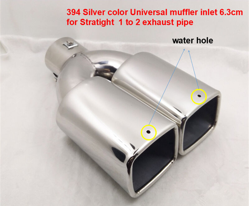 63mm2.5" Stainless Steel Inlet Tail Rear Pipe Tip Muffler Exhaust Silencer Cover