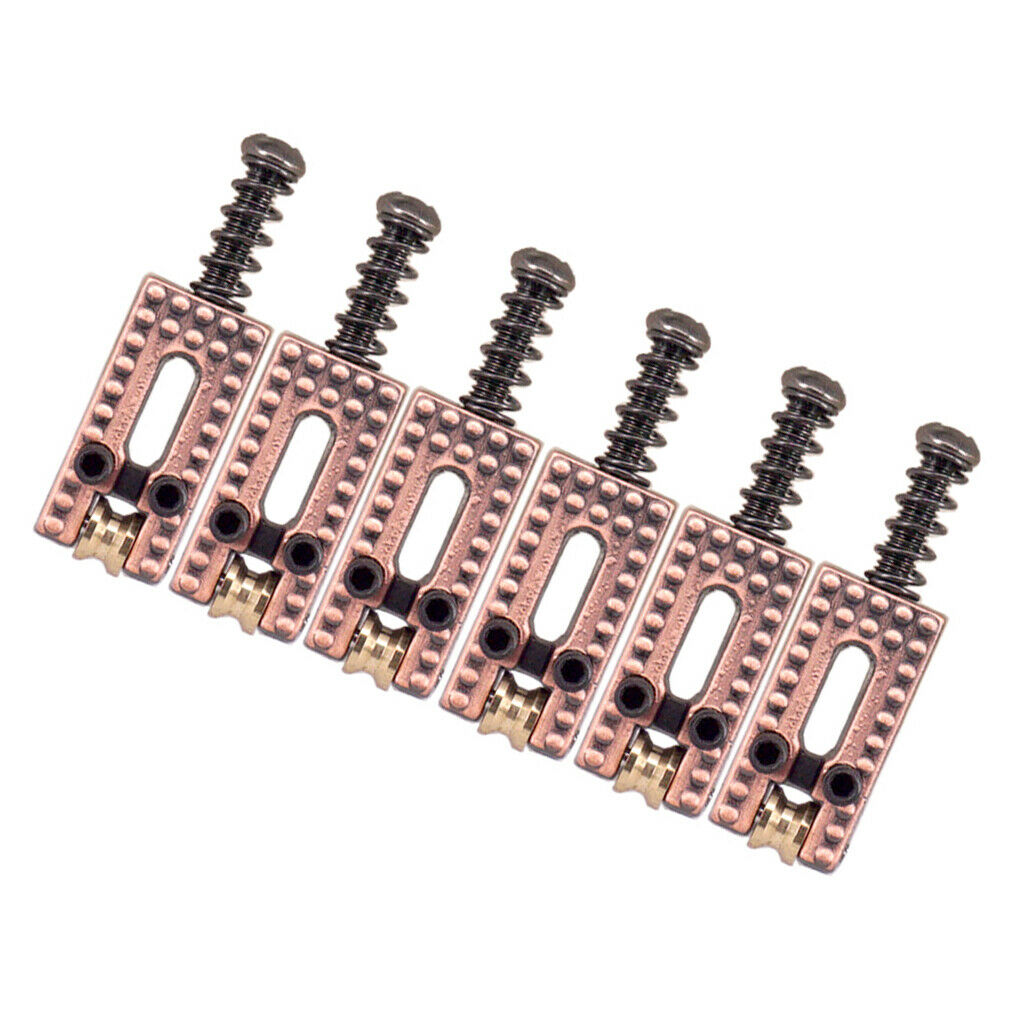 Set Of 6 Copper Roller Bridge Tremolo Saddles For  ST  Style Guitar