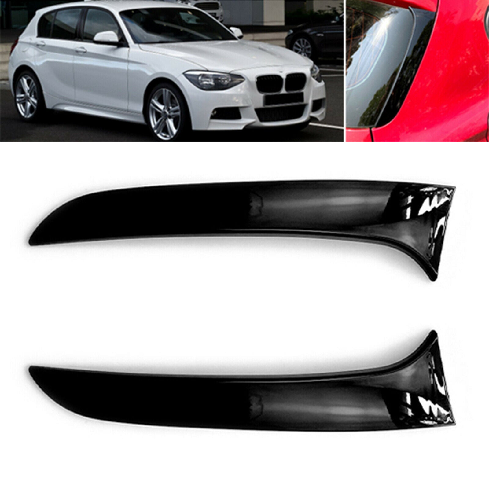 Behind Window Spoiler Side Strip Cover Trim For BMW 1 Series Lightweight