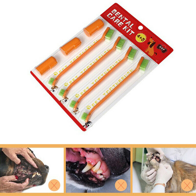 7Pcs/Set Finger Toothbrush Pet Dog Cat Dental Cleaning Brush Teeth Care H.l8
