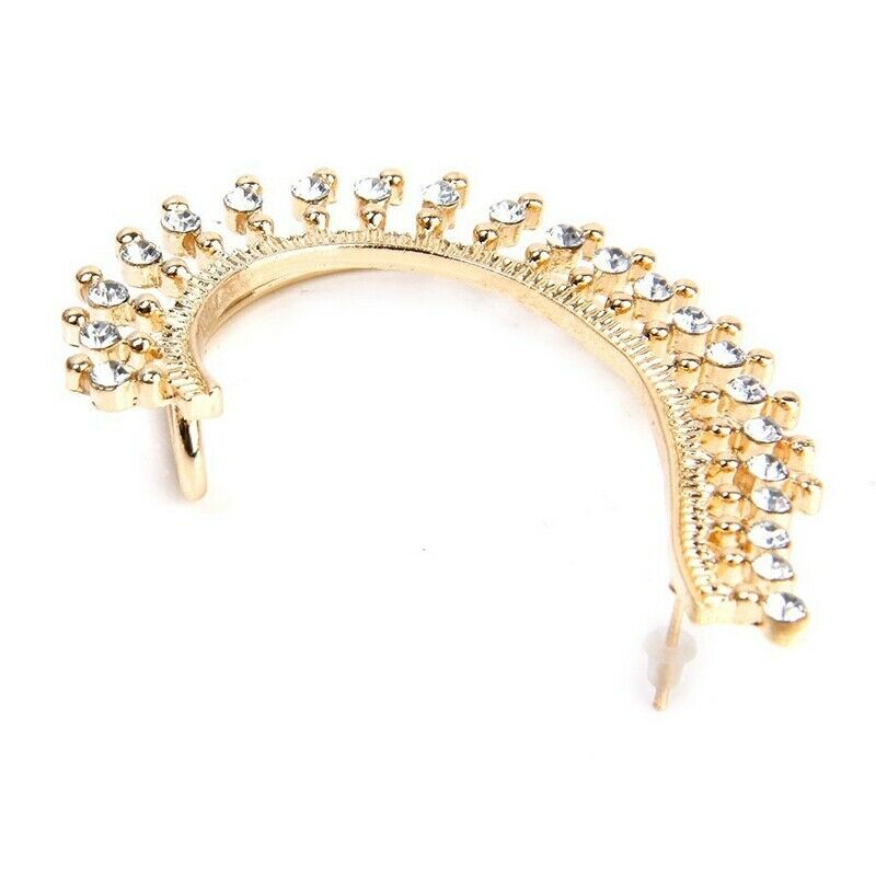 1 Piece Rock Punk Clear Rhinestone Decor Ear Cuff Enclose Ears for Left Ear F4Y7